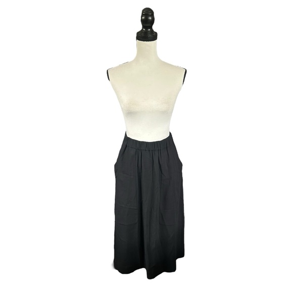 TOOS FRANKEN Polly Midi Skirt Cotwol Black Avant Garde Goth Wool EU 38 US 6-8